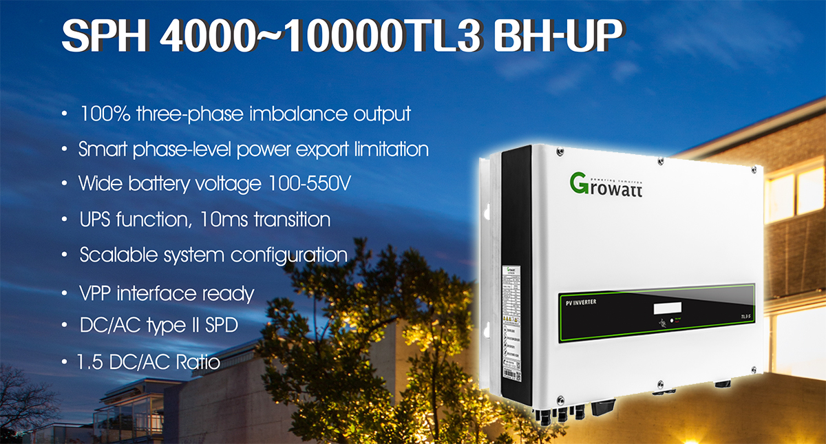 Wholesale Growatt SPH4000-10000TL3 BH-UP 4kw 5kw 6kw 7kw 8kw 9kw 10kw Solar  Storage Inverter Manufacturer and Supplier